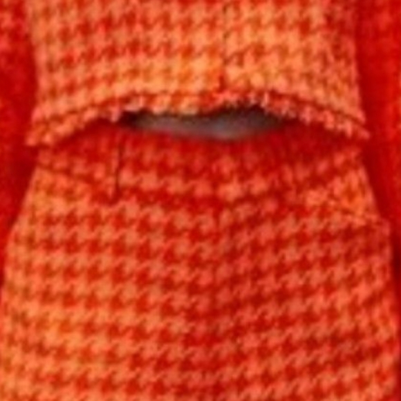 ZARA Hot Burnt Sienna Orange Spring Colour Chanel Vouge  Houndstooth Tweed NWT - Picture 10 of 15